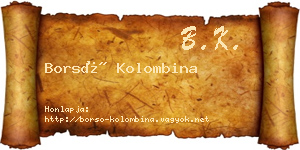 Borsó Kolombina névjegykártya